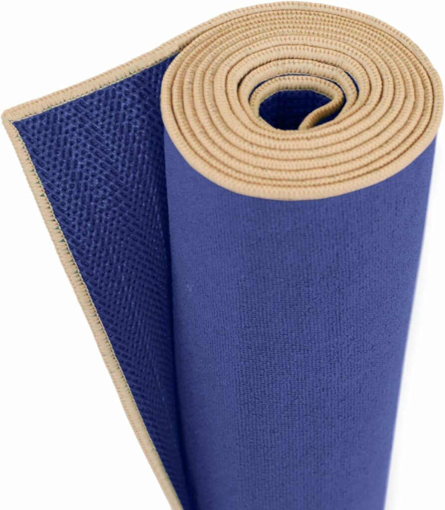 Aurorae Synergy Foldable On-the-Go Travel Yoga,Gym/Exercise Mat for Yogis on the Move with Integrated Microfiber Towel and Anti-Slip Patented 2-in-1 Technology. No Odor and No Bunching