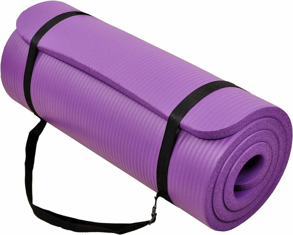 BalanceFrom All Purpose 1-Inch Extra Thick High Density Anti-Tear Exercise Yoga Mat with Carrying Strap