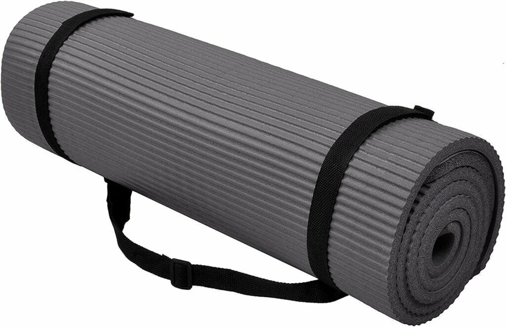 BalanceFrom  All Purpose 1/2-Inch Extra Thick High Density Anti-Tear Exercise Yoga Mat and Knee Pad with Carrying Strap and Yoga Blocks