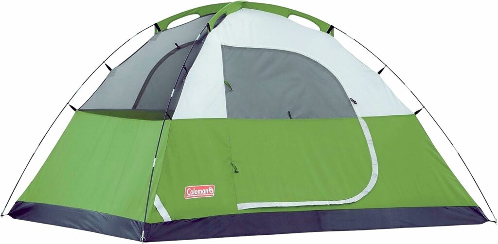 Coleman Sundome Camping Tent, 2/3/4/6 Person Dome Tent with Easy Setup, Included Rainfly and WeatherTec Floor to Block Out Water, 2 Windows and 1 Ground Vent for Air Flow with Charging E-Port Flap