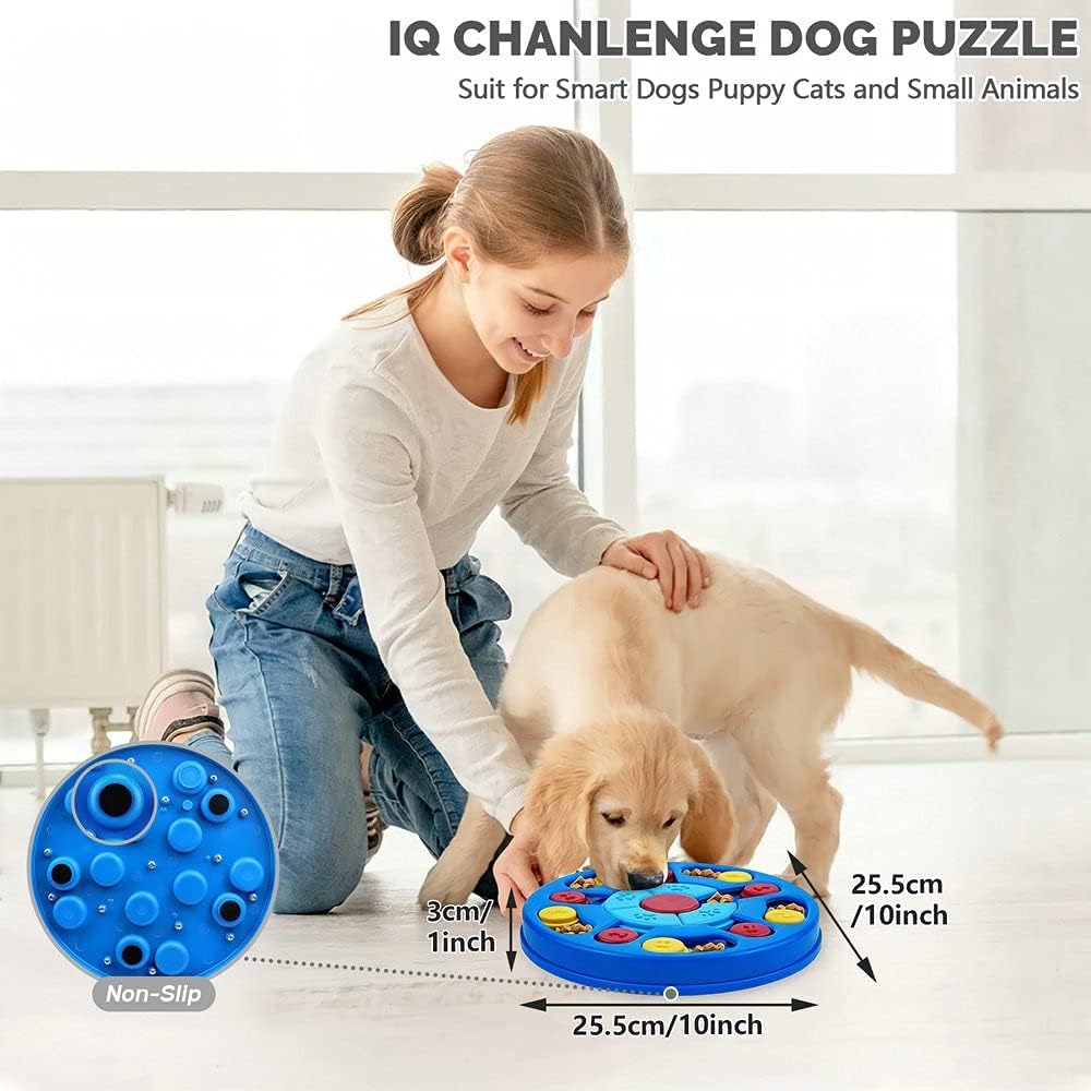 Dog Puzzle Toys Interactive Toy for Puppy IQ Stimulation Treat Training Games Treat Dispenser for Smart Dogs, Puppy Cats Fun Feeding (Level 1-3)…