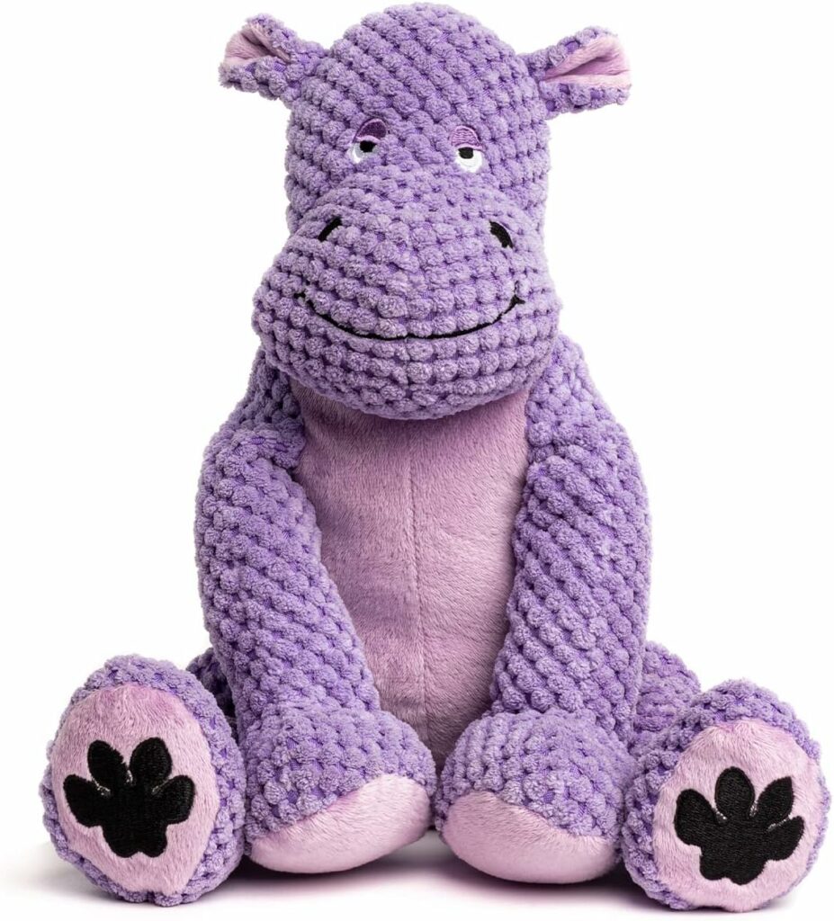 fabdog Floppies Plush Dog Toy - Cute  Durable Squeaky Dog Toys - Best Squeak Toy for Puppies and All Breeds | Ideal Pet Gift| Large Hippo