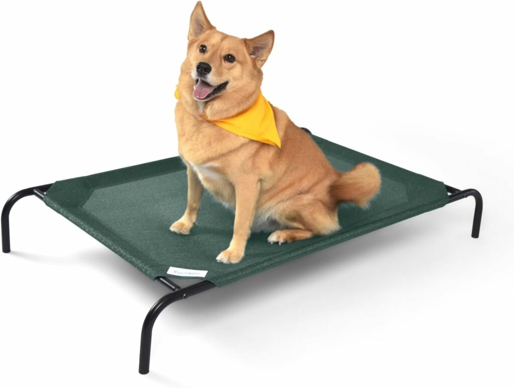 Gale Pacific Coolaroo The Original Cooling Elevated Dog Bed, Indoor and Outdoor, Large, Brunswick Green