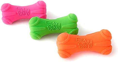 Hartz DuraPlay Bone Squeaky Latex Dog Toy for Medium Breeds, 3 Pack
