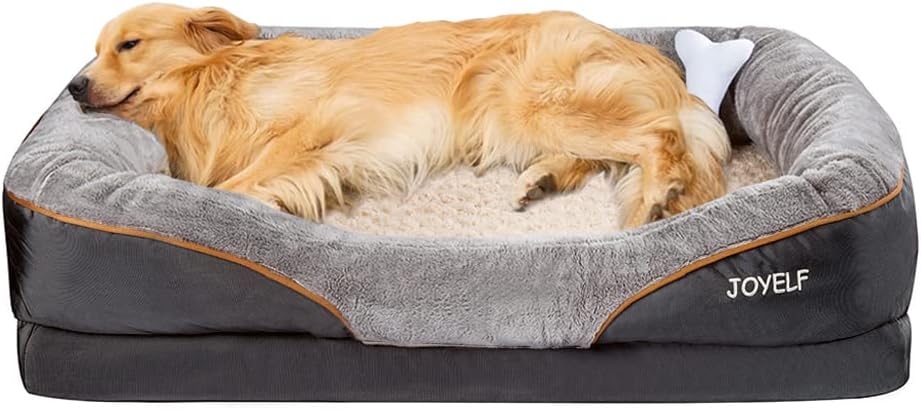 JOYELF X-Large Memory Foam Dog Bed, Orthopedic Dog Bed  Sofa with Removable Washable Cover Dog Sleeper for Large Dogs