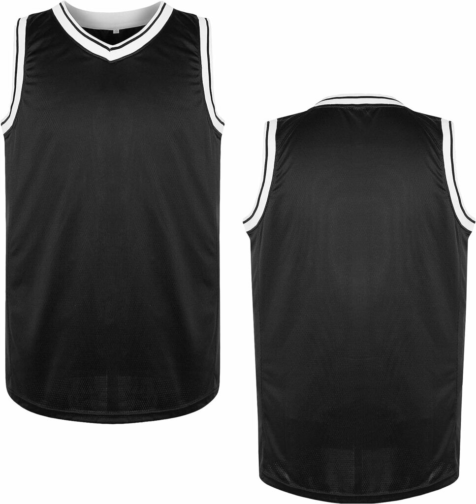 MESOSPERO Blank Basketball Jersey,Mens Mesh Athletic Sports Shirts Black Yellow White Blue Red S-3XL