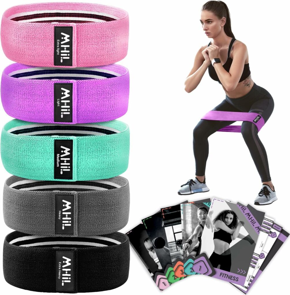 MhIL 5 Resistance Bands for Working Out Women - Booty Bands for Women and Men Best Exercise Bands, Workout Bands for Workout Legs Butt Glute - Gym Fitness Bands Set for Home with Training Guide