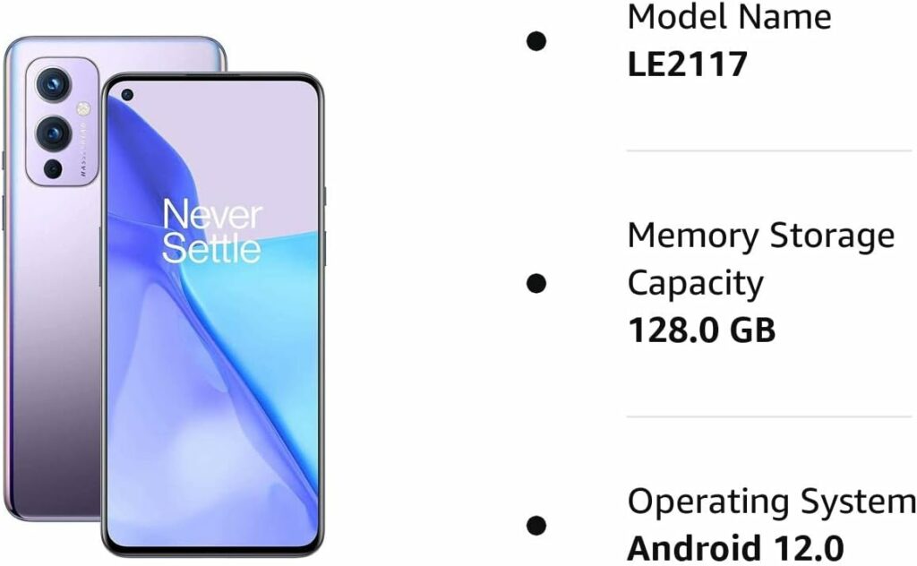 OnePlus 9 Winter Mist, LE2117 5G T-Mobile Unlocked, 8GB RAM+128GB Storage (Renewed)