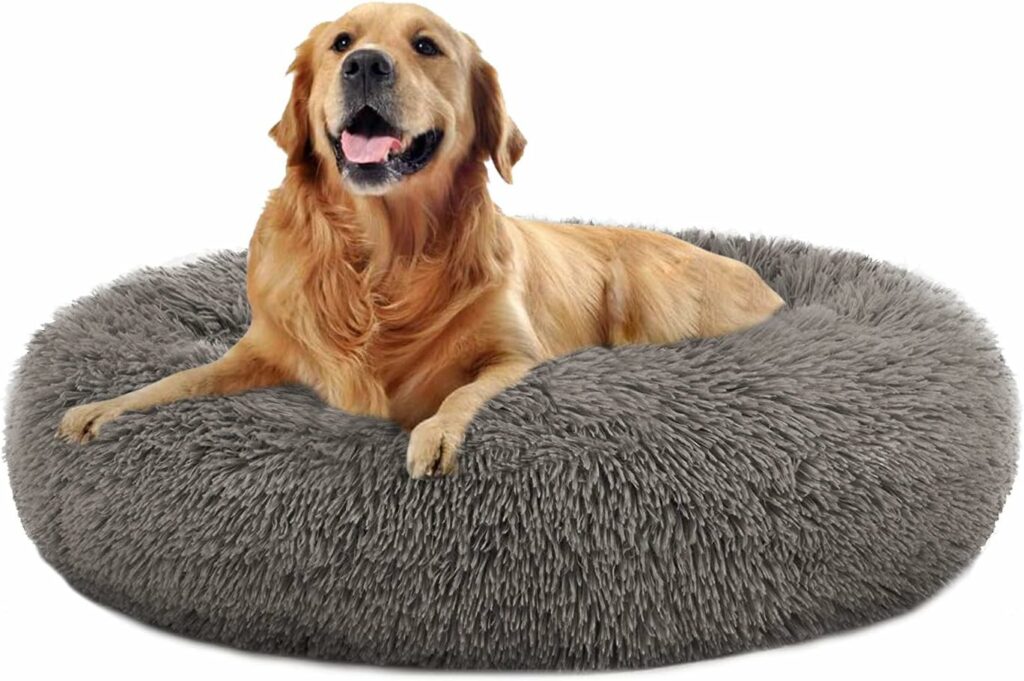 OQQ Fluffy Luxe Pet Bed for Dogs  Cats, Anti-Slip, Waterproof Base, Machine Washable, Durable   5 Colors Available