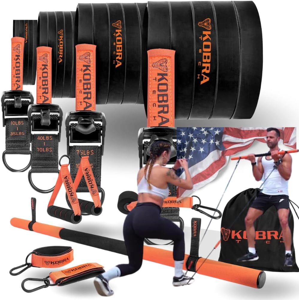 Premium Durable Adjustable Resistance Bands Set for Working Out - Versatile Exercise Bands for Men  Woman - Full-Body Workout - Fitness Bands with Customizable Tension