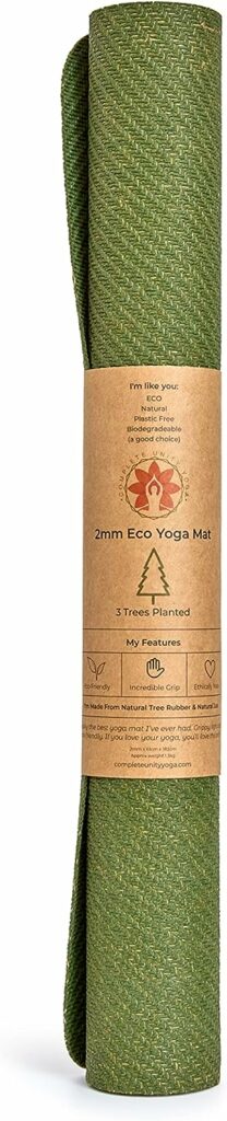 Premium Travel Yoga Mat - Non-Slip, Sustainable, Jute, Natural Rubber, Ethical Yoga Pilates Exercise Mat