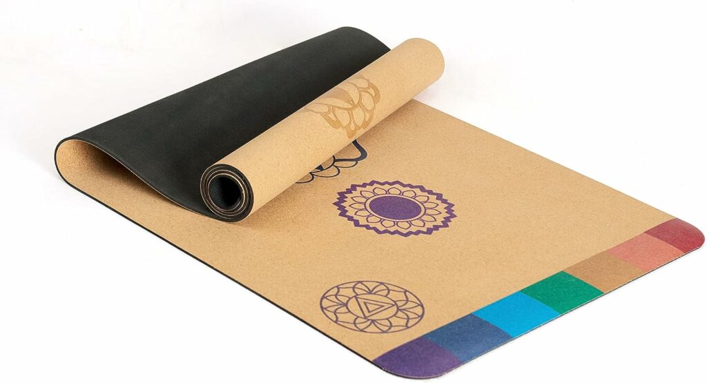 SatoriConcept Cork Yoga Mat - 100% Eco Friendly Cork  Rubber, Lightweight with Perfect Size (72” x 24”) and 4mm Thick, Non Slip, Sweat-Resistant, Innovative Exercise Mat for Hot Yoga