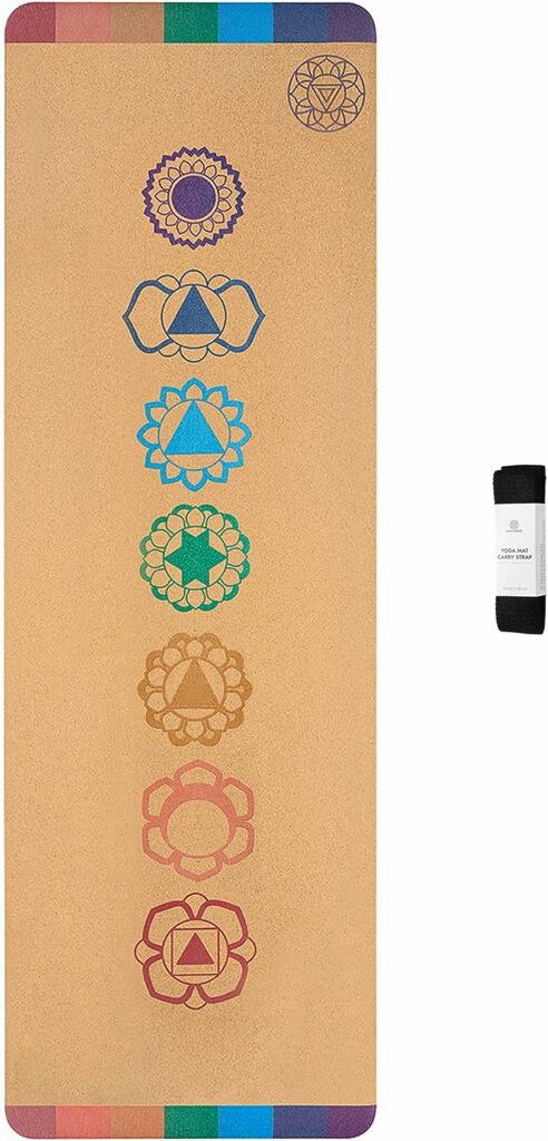 SatoriConcept Cork Yoga Mat - 100% Eco Friendly Cork  Rubber, Lightweight with Perfect Size (72” x 24”) and 4mm Thick, Non Slip, Sweat-Resistant, Innovative Exercise Mat for Hot Yoga