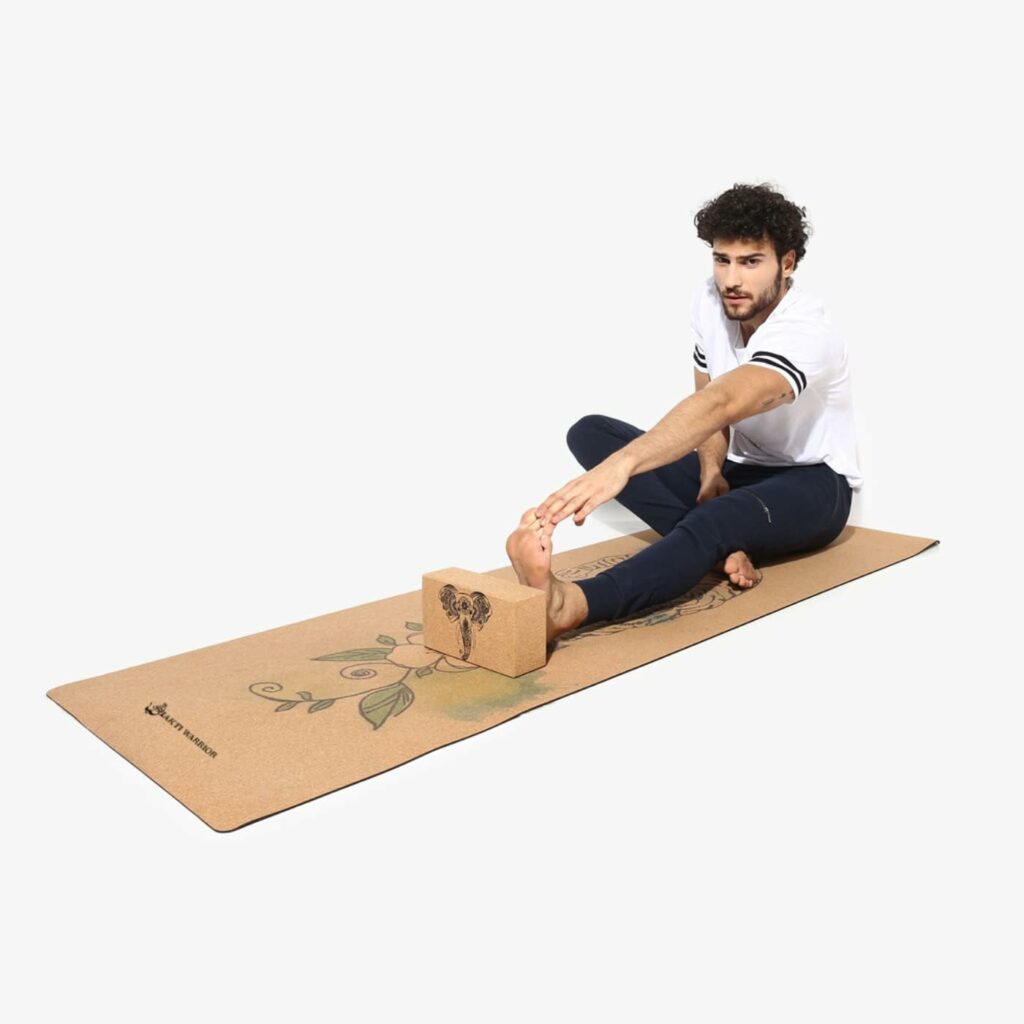 Shakti Warrior Cork Yoga Mat - Artist Designed, Premium Printed Eco-Friendly Non-Slip mat, Great for Regular  Hot Yoga, Pilates, Workouts 72 inch x 24 inch x 3mm Thick