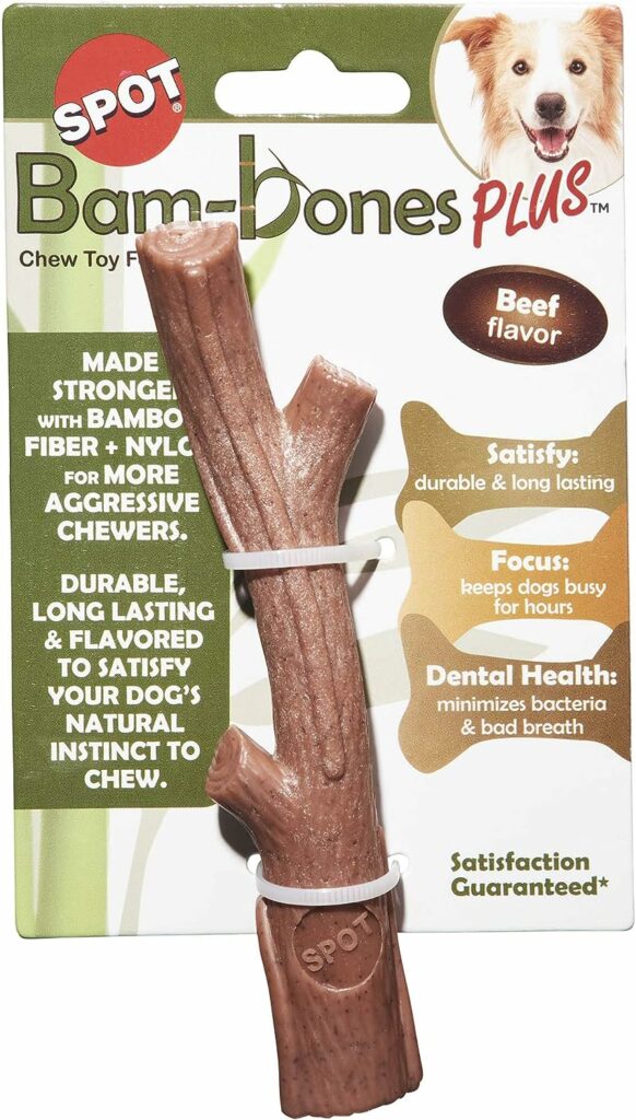 SPOT by Ethical Products- Bambone Bamboo Stick Durable Dog Chew Toy for Aggressive Chewers – Great Toy for Puppies and Puppy Teething – A Non Splintering Alternative to Real Wood - Large