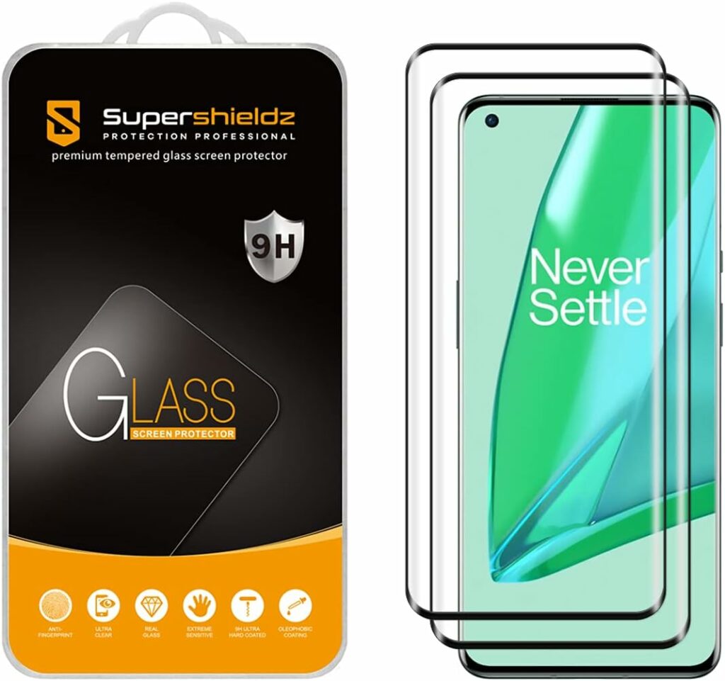 Supershieldz (2 Pack) Designed for OnePlus 9 Pro/OnePlus 9 Pro 5G Tempered Glass Screen Protector, Anti Scratch, Bubble Free (Black)