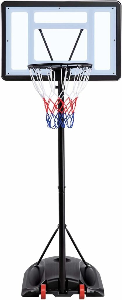 Yaheetech 7.2-9.2ft Basketball Hoop Backboard System Portable Removeable Basketball Hoop  Goals Outdoor/Indoor Adjustable Height Basketball Set for Youth