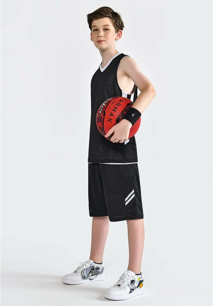 Youth Boys Reversible Mesh Performance Athletic Basketball Jerseys Blank Team Uniforms for Sports Scrimmage