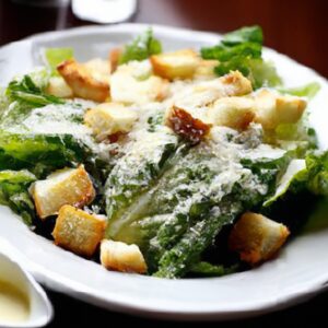 "Classic Caesar Salad Recipe with Garlic Croutons"